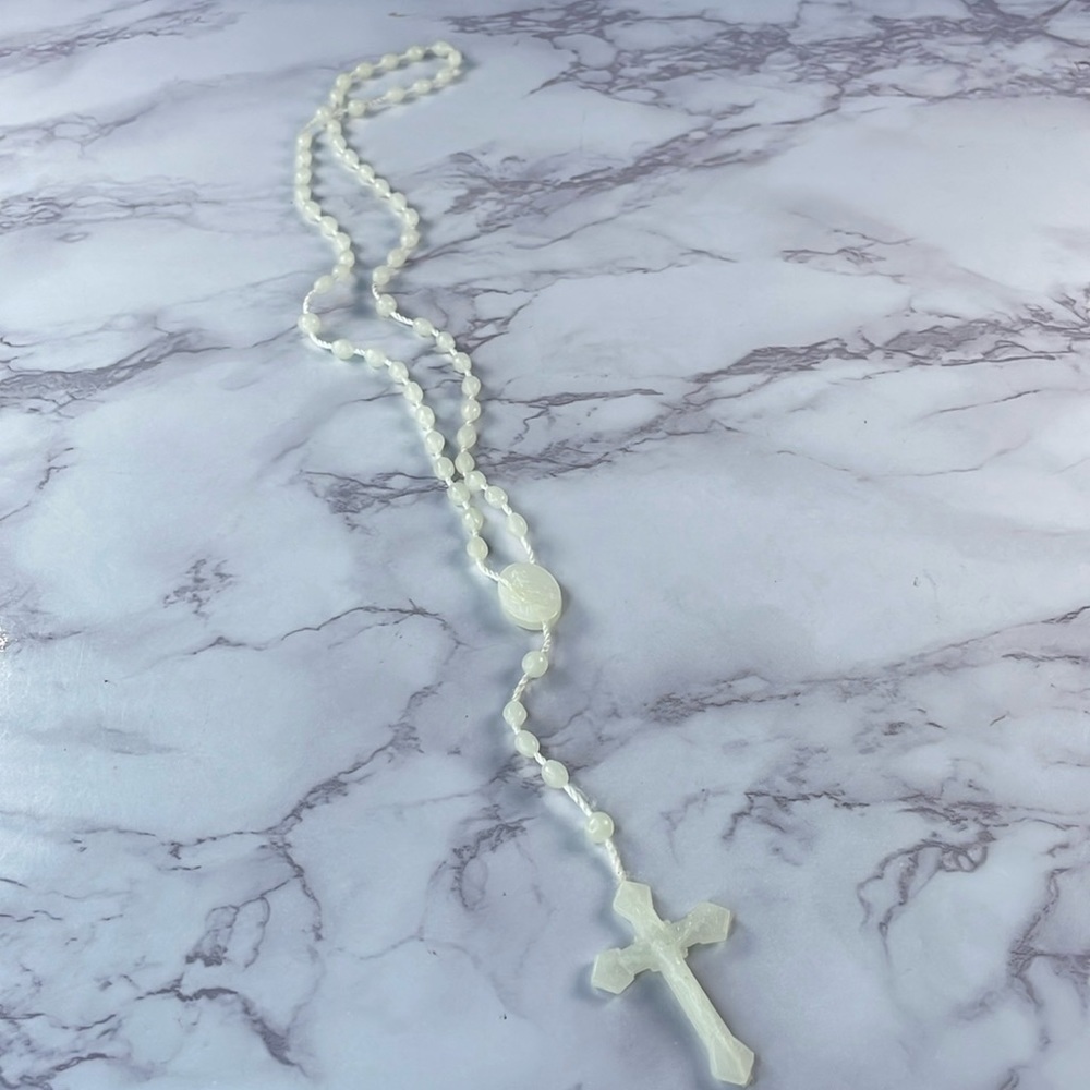White Beaded Rosary